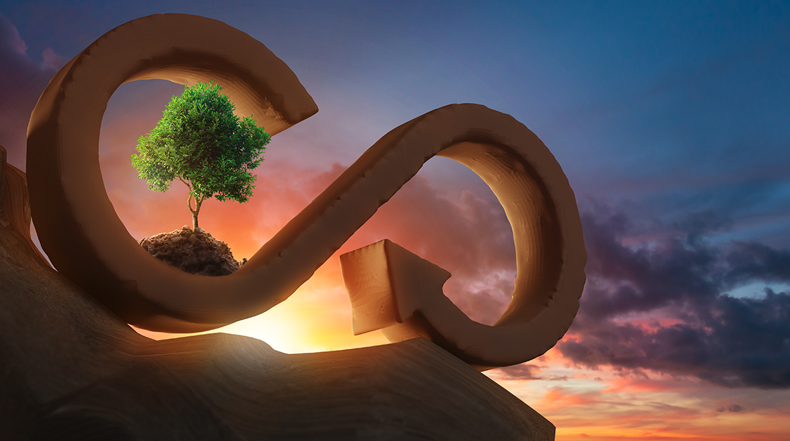 Abstract concept of circular economy.